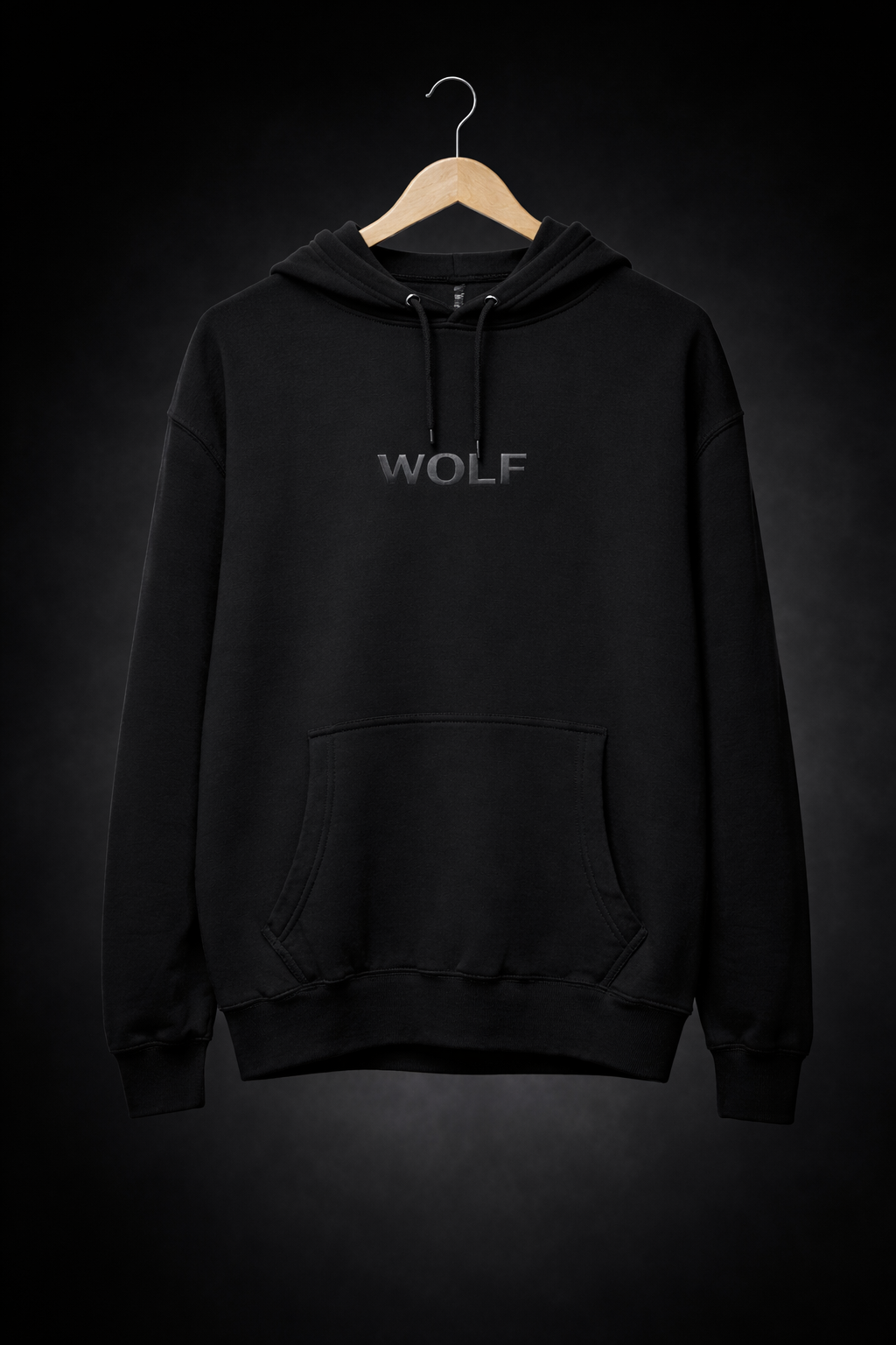 Sudadera Lobo Negro Minimalista | Fuerza Silenciosa en Algodón Premium