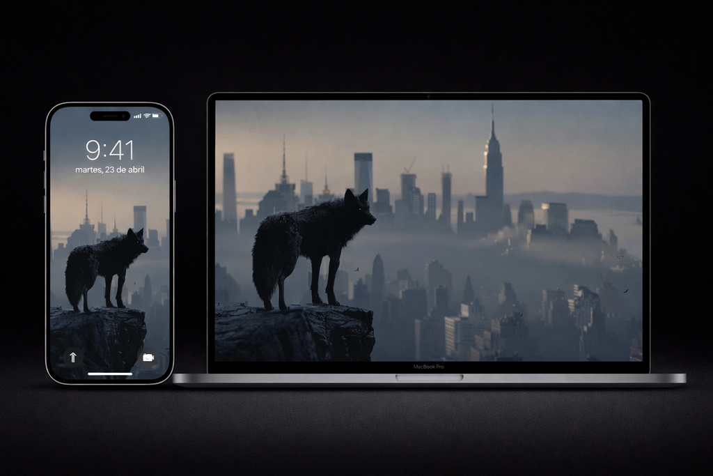 PACK 6 WALLPAPERS - El Lobo Negro frente al Mundo | Premium 4K Vertical Wallpapers