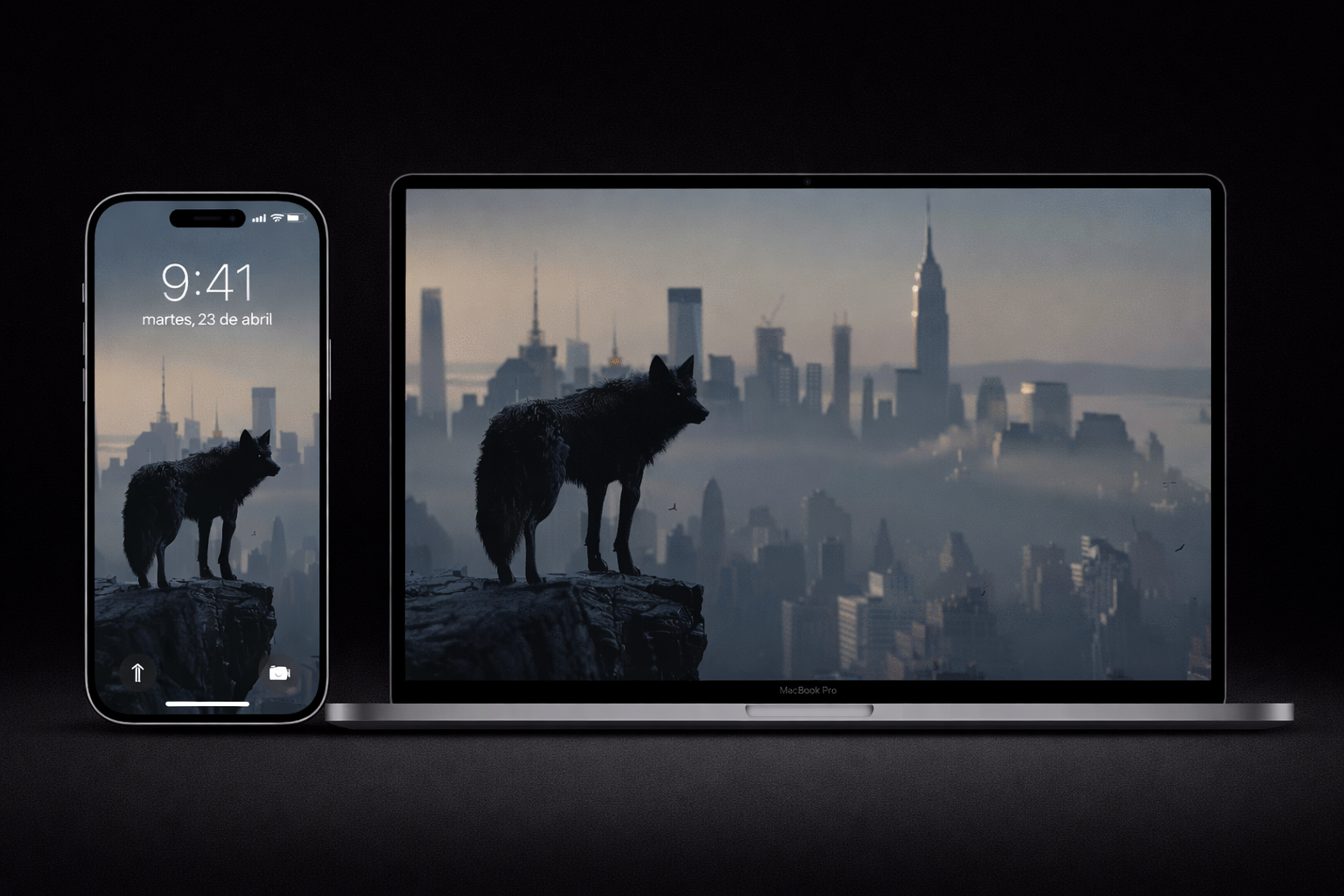 PACK 6 WALLPAPERS - El Lobo Negro frente al Mundo | Premium 4K Vertical Wallpapers