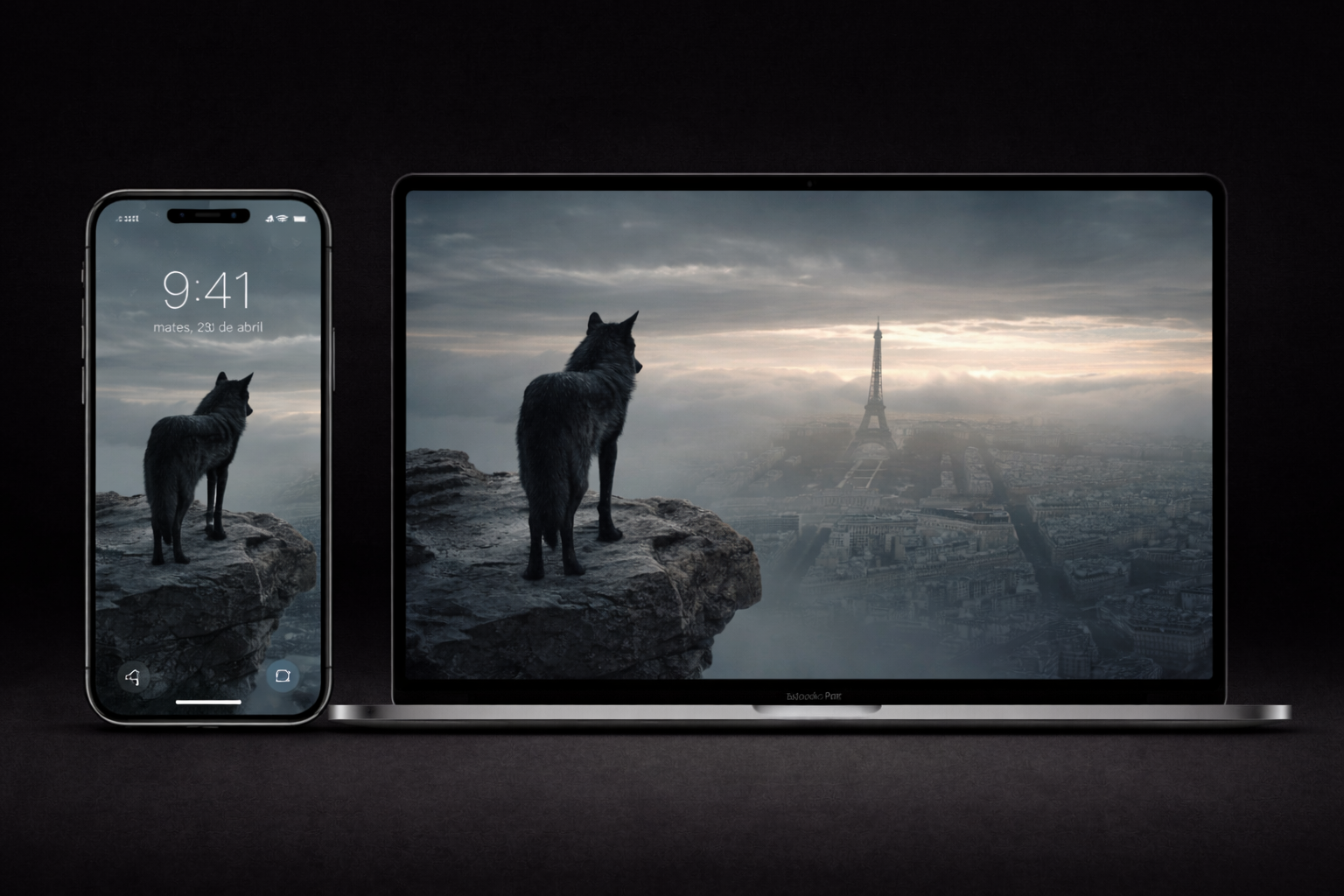 PACK 6 WALLPAPERS - El Lobo Negro frente al Mundo | Premium 4K Vertical Wallpapers