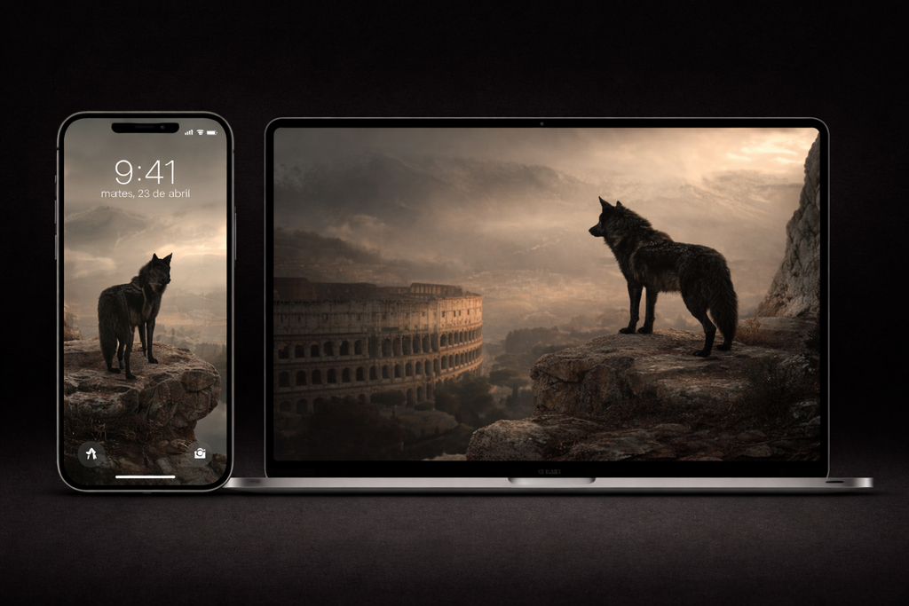 PACK 6 WALLPAPERS - El Lobo Negro frente al Mundo | Premium 4K Vertical Wallpapers
