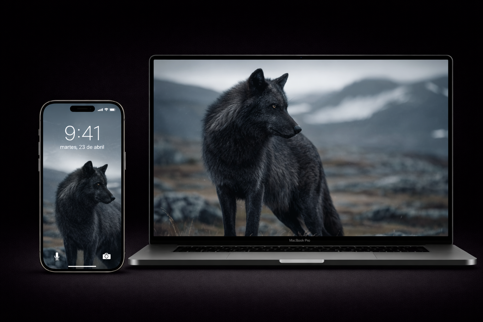 GRATIS | PACK 2 WALLPAPER  | El lobo – carácter, silencio y propósito | Premium Dark Wolf Wallpaper 4K Vertical