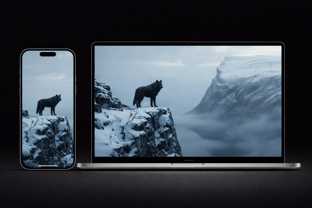 PACK 3 WALLPAPER - El Despertar del Lobo Negro | Premium 4K Vertical Wallpapers